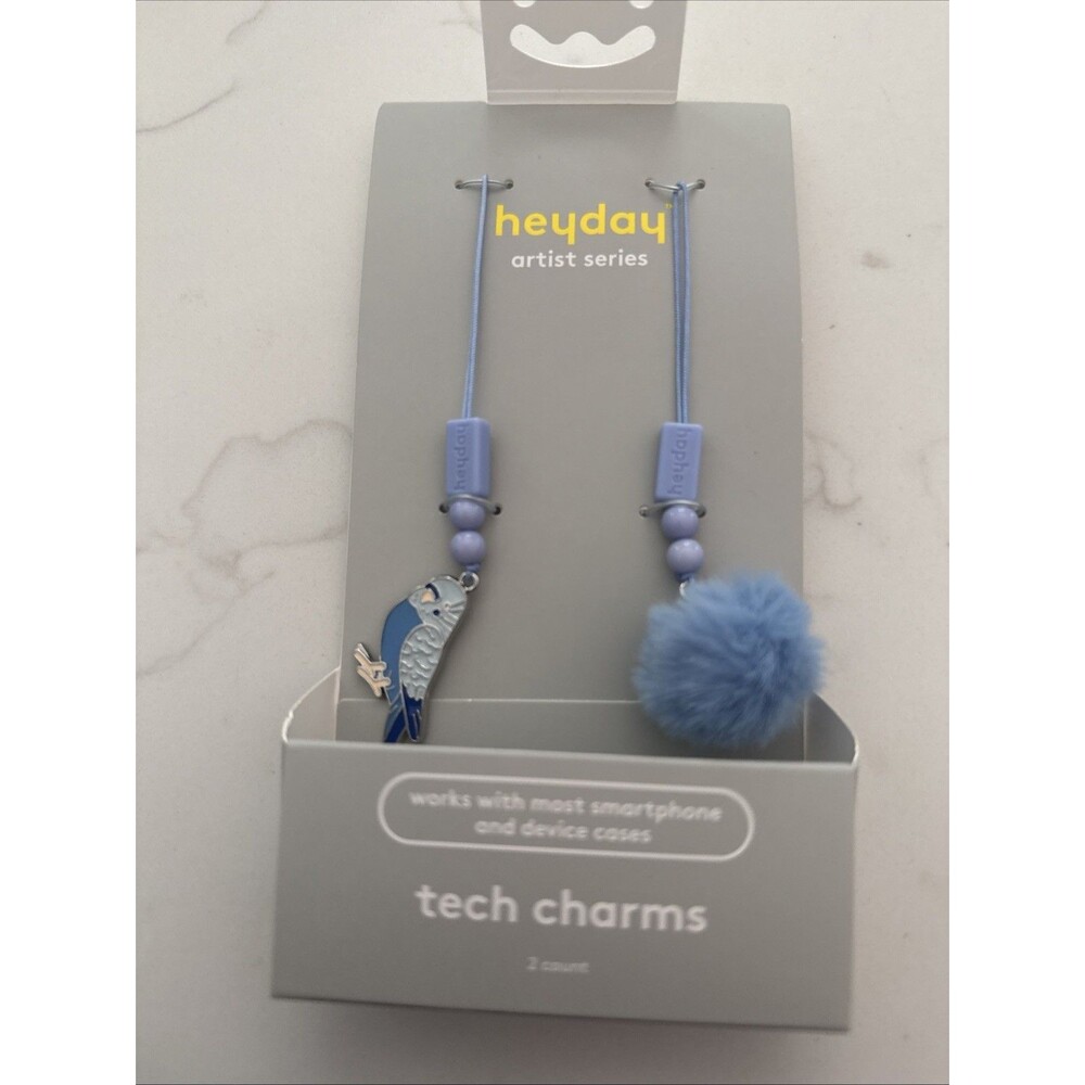Heyday Artist Series Tech Charms Bird & Pom Pom – Brand New Sealed